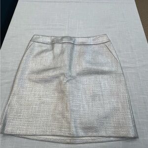 White House Black Market Shimmering Silver Mini Skirt